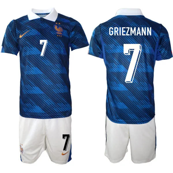 Mens France National Team #7 Antoine Griezmann Home Blue 2026 FIFA World Cup Soccer Jersey