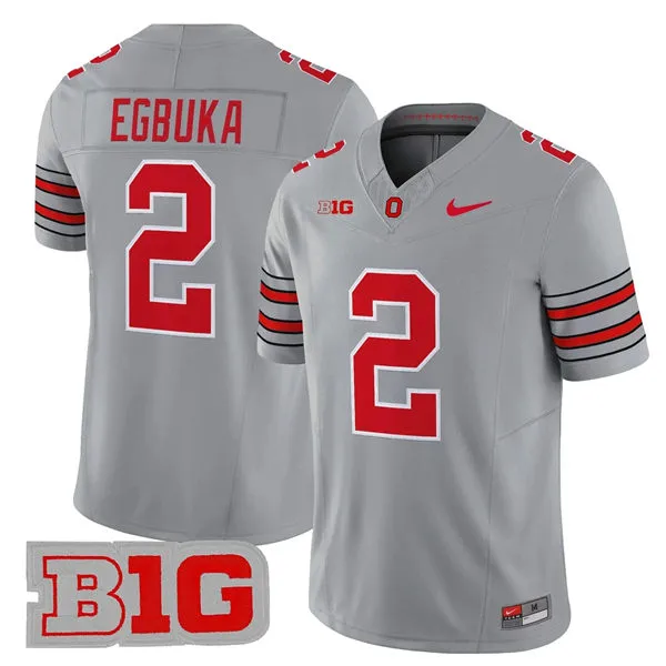 Men's Ohio State Buckeyes #2 Emeka Egbuka 2026 Gray F.U.S.E Limited Football Jersey