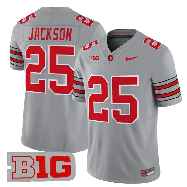 Men's Ohio State Buckeyes #25 Bo Jackson 2026 Gray F.U.S.E Limited Football Jersey