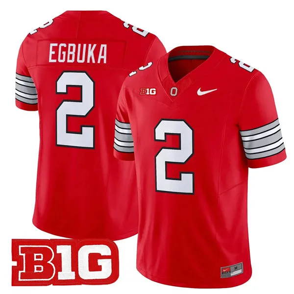 Men's Ohio State Buckeyes #2 Emeka Egbuka 2026 Scarlet Rush F.U.S.E Limited Football Jersey