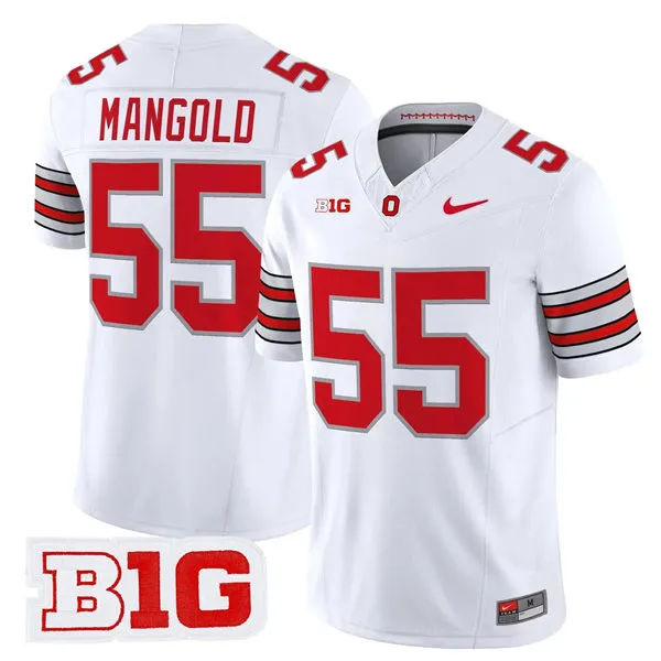 Men's Ohio State Buckeyes #55 Nick Mangold 2026 White Sub Zero F.U.S.E Limited Football Jersey