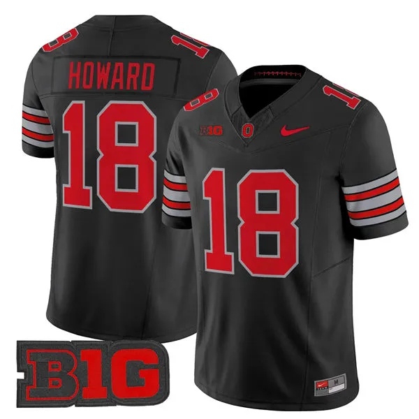 Men's Ohio State Buckeyes #18 Will Howard 2026 Black Tunnel Vision F.U.S.E Limited Football Jersey