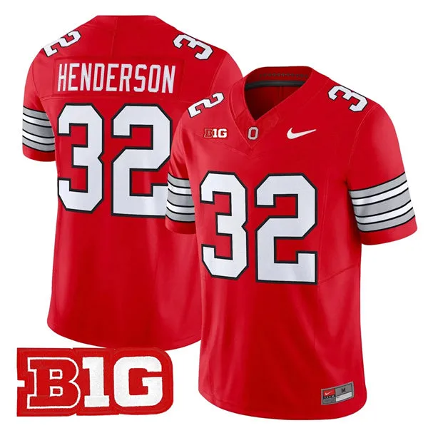 Men's Ohio State Buckeyes #32 TreVeyon Henderson 2026 Scarlet Rush F.U.S.E Limited Football Jersey
