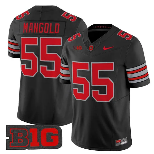 Men's Ohio State Buckeyes #55 Nick Mangold 2026 Black Tunnel Vision F.U.S.E Limited Football Jersey