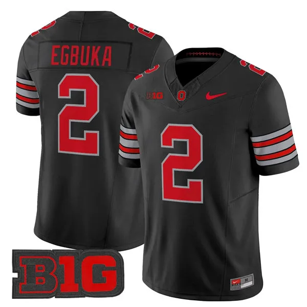 Men's Ohio State Buckeyes #2 Emeka Egbuka 2026 Black Tunnel Vision F.U.S.E Limited Football Jersey