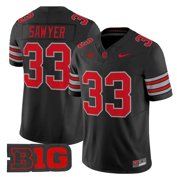 Men's Ohio State Buckeyes #33 Jack Sawyer 2026 Black Tunnel Vision F.U.S.E Limited Football Jersey