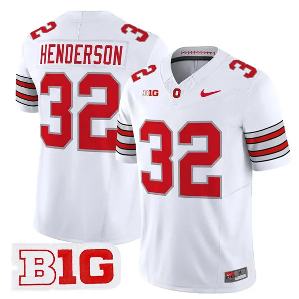 Men's Ohio State Buckeyes #32 TreVeyon Henderson 2026 White Sub Zero F.U.S.E Limited Football Jersey