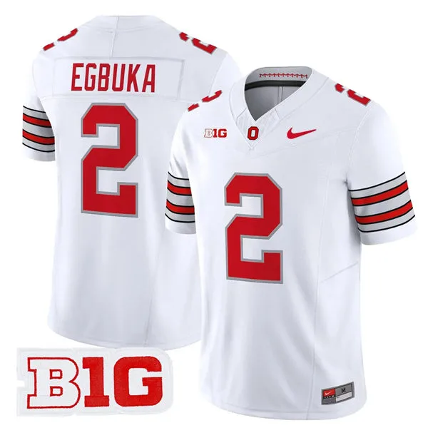Men's Ohio State Buckeyes #2 Emeka Egbuka 2026 White Sub Zero F.U.S.E Limited Football Jersey