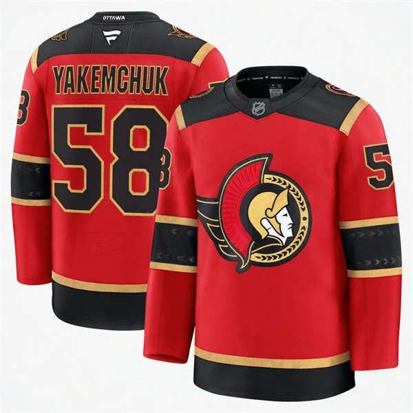 Men's Ottawa Senators #58 Carter Yakemchuk Fanatics 2026 Red Alternate Premium Jersey