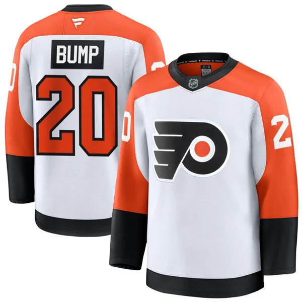 Mens Philadelphia Flyers #20 Alex Bump Fanatics White Away Premium Jersey