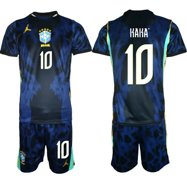 Mens Brazil #10 Kaka 2026 Blue Away FIFA World Cup Soccer Jersey Kit