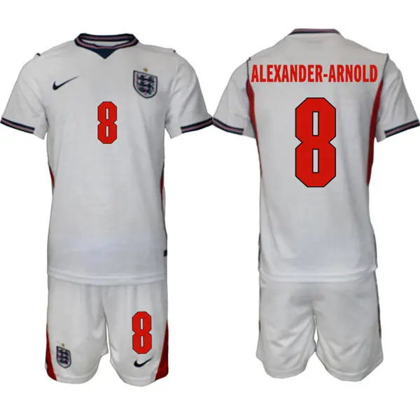 Mens England National Team #8 Alexander-Arnold Home White 2026 FIFA World Cup Soccer Jersey Kit