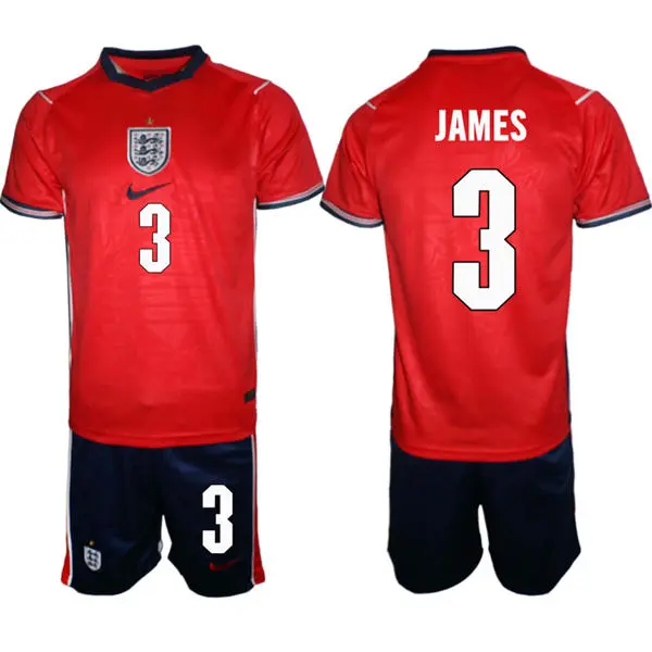 Mens England National Team #3 Reece James  Away Red 2026 FIFA World Cup Soccer Jersey Kit