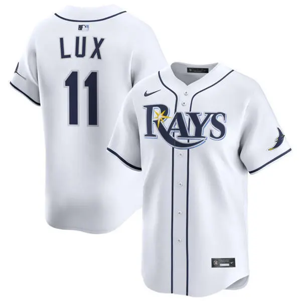 Mens Tampa Bay Rays #11 Gavin Lux Nike White Home Limited Jersey