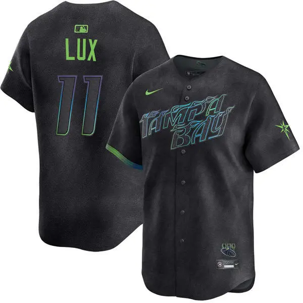 Mens Tampa Bay Rays #11 Gavin Lux Charcoal City Connect Limited Jersey