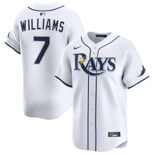 Mens Tampa Bay Rays #7 Carson Williams  Nike White Home Limited Jersey