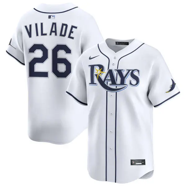 Mens Tampa Bay Rays #26 Ryan Vilade Nike White Home Limited Jersey
