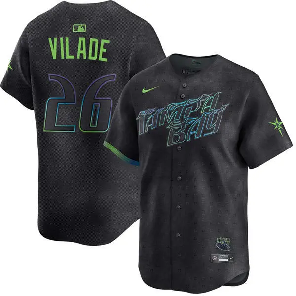 Mens Tampa Bay Rays #26 Ryan Vilade Charcoal City Connect Limited Jersey