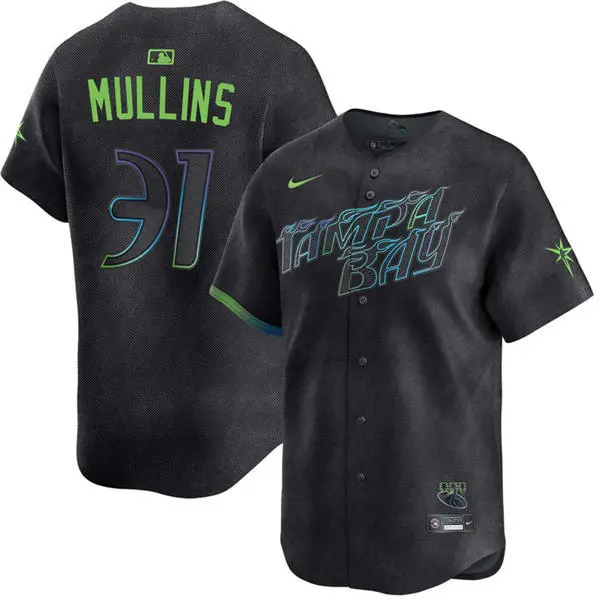 Mens Tampa Bay Rays #31 Cedric Mullins Charcoal City Connect Limited Jersey