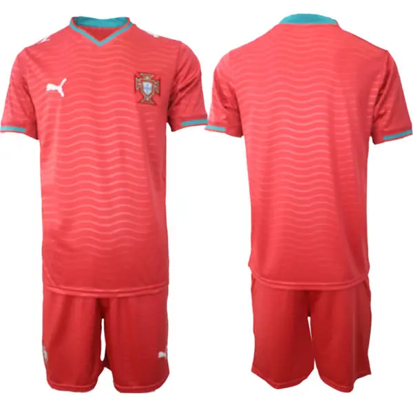 Mens Portugal Soccer Blank Home Red 2026 FIFA World Cup Team Jersey Kit