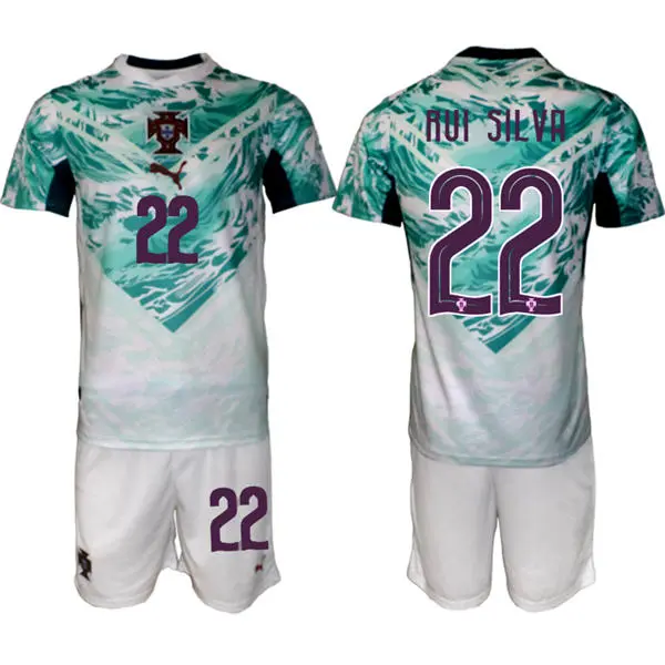 Mens Portugal National Team #22 Rui Silva White Away 2026 FIFA World Cup Soccer Jersey Kit