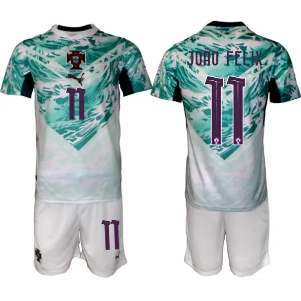 Mens Portugal National Team #11 Joao Felix White Away 2026 FIFA World Cup Soccer Jersey Kit