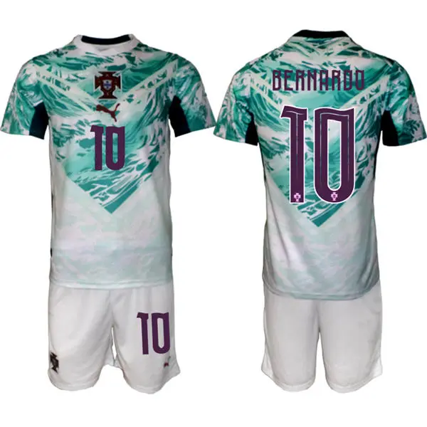 Mens Portugal National Team #10 Bernardo Silva White Away 2026 FIFA World Cup Soccer Jersey Kit
