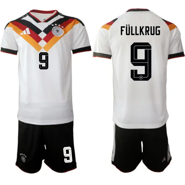 Mens Germany National Team #9 Niclas Fullkrug White Home 2026 FIFA World Cup Soccer Jersey Kit