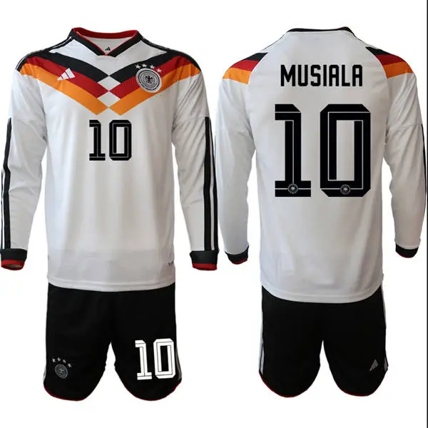Mens Germany National Team #9 Niclas Fullkrug White Long Sleeve 2026 FIFA World Cup Soccer Jersey Kit