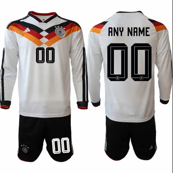 Mens Germany White Long Sleeve 2026 FIFA World Cup Soccer Custom Jersey Kit