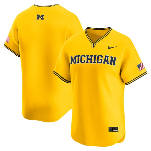 Michigan Wolverines Custom 2026 Maize Pullover College Baseball Game Jersey