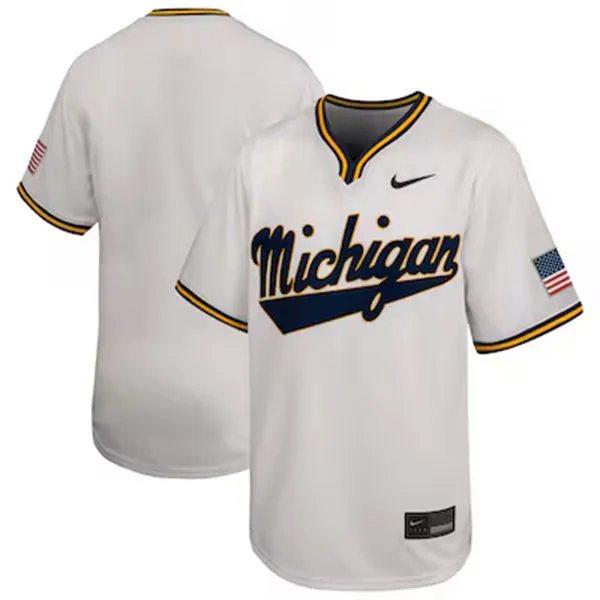 Michigan Wolverines Custom 2026 White Pullover College Baseball Game Jersey