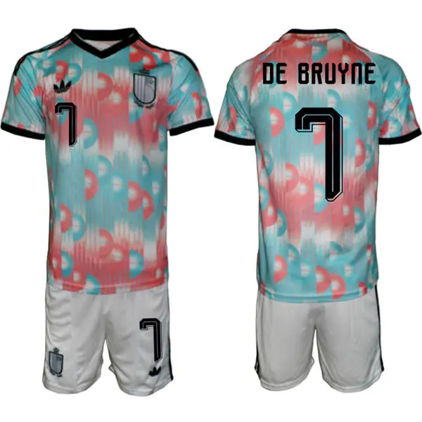 Men's Belgium National Team #7 Kevin De Bruyne Blue Away 2026 FIFA World Cup Soccer Jersey Kit