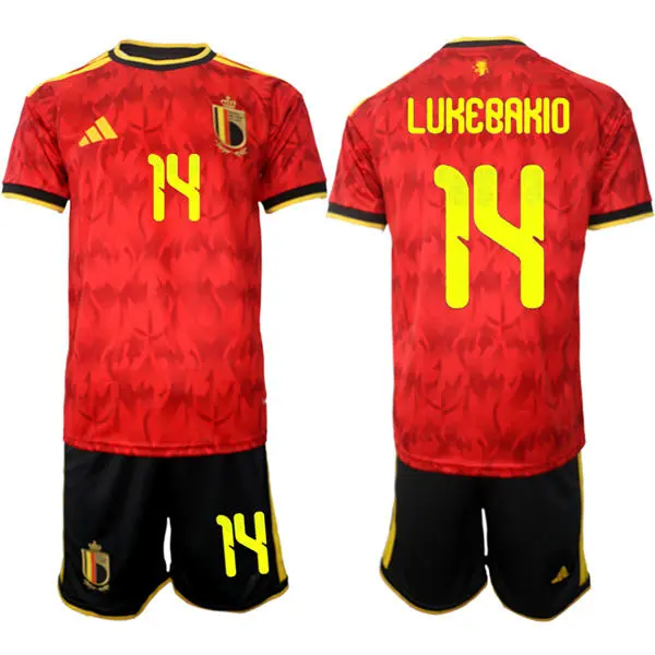 Men's Belgium National Team #14 Dodi Lukebakio Home Red 2026 FIFA World Cup Soccer Jersey Kit