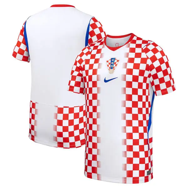 Mens Croatia Soccer Blank White Home 2026 FIFA World Cup Team Jersey