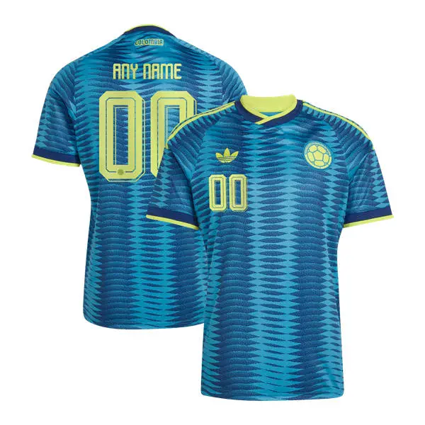 Mens Colombia Soccer Turquoise Away 2026 FIFA World Cup Soccer Custom Jersey Kit