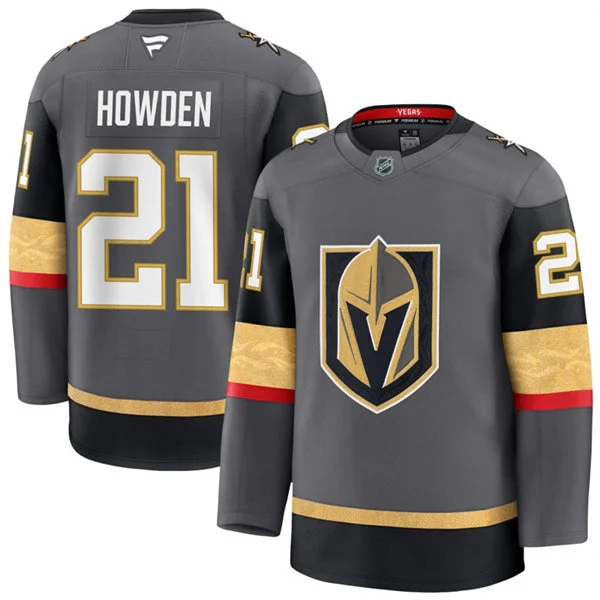Mens Vegas Golden Knights #21 Brett Howden Stitched Fanatics Gray Alternate Premium Jersey