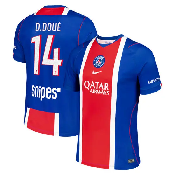 Men's Paris Saint-Germain #14 Desire Doue Nike 2026-27 Home Blue Stadium Jersey