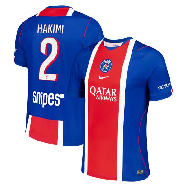 Men's Paris Saint-Germain #2 Achraf Hakimi Nike 2026-27 Home Blue Stadium Jersey