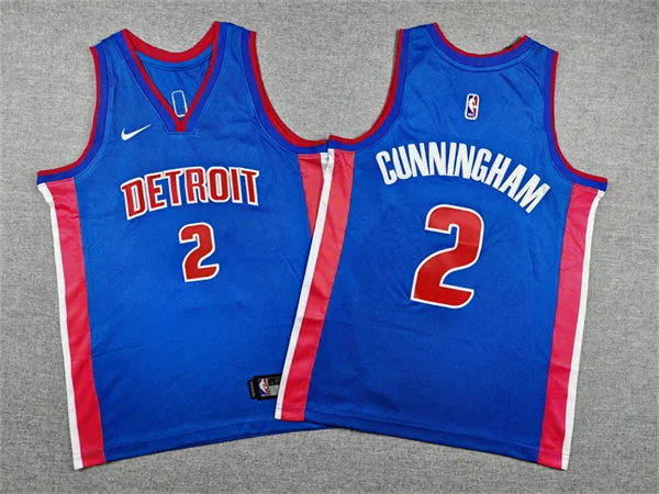 Youth Detroit Pistons #2 Cade Cunningham Nike Blue Icon Edition Swingman Jersey