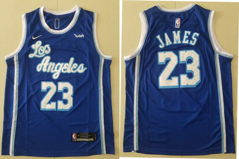 Mens Los Angeles Lakers #23 LeBron James Nike Royal Hardwood Classics Jersey