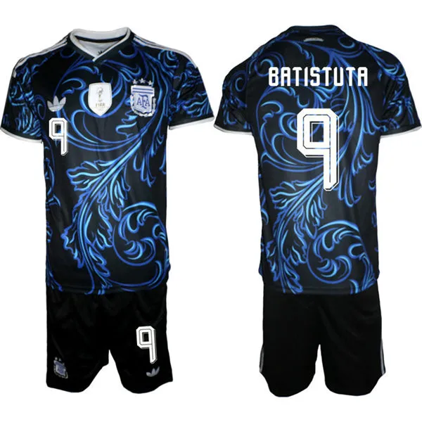 Mens Argentina National Team #9 Gabriel Batistuta Black Away 2026 FIFA World Cup Soccer Jersey Suit