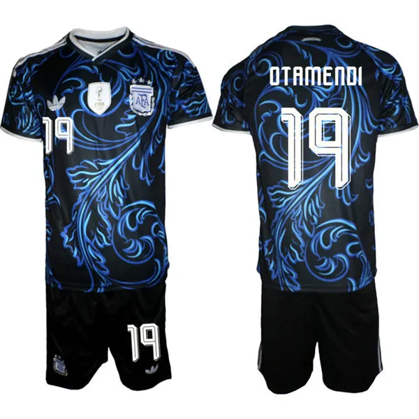 Mens Argentina National Team #19 Nicolas Otamendi Black Away 2026 FIFA World Cup Soccer Jersey Suit