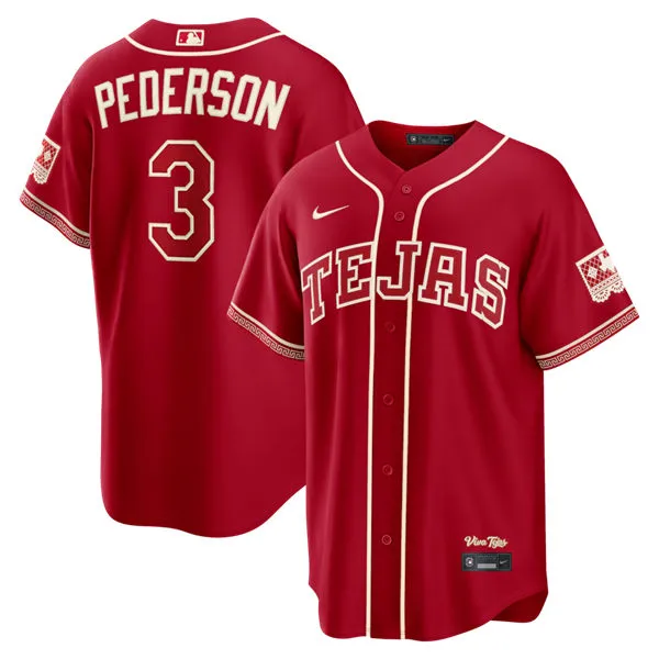 Mens Texas Rangers #3 Joc Pederson 2026 Viva Tejas City Connect Limited 2.0 Jersey Maroon