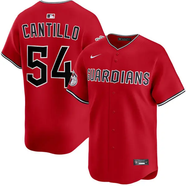 Mens Cleveland Guardians #54 Joey Cantillo Nike Red Alternate Limited Jersey