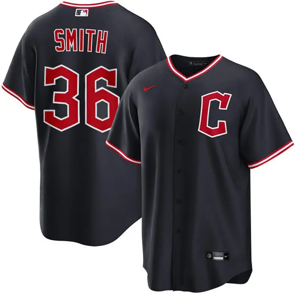 Mens Cleveland Guardians #36 Cade Smith Nike Navy Alternate Limited Jersey