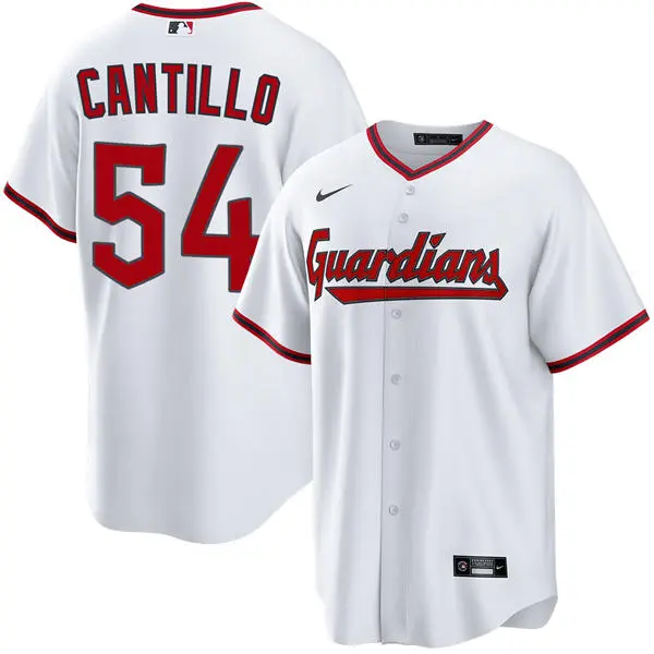 Mens Cleveland Guardians #54 Joey Cantillo Nike White Home Limited Jersey