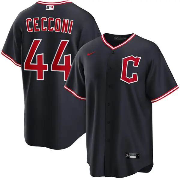 Mens Cleveland Guardians #44 Slade Cecconi Nike Navy Alternate Limited Jersey