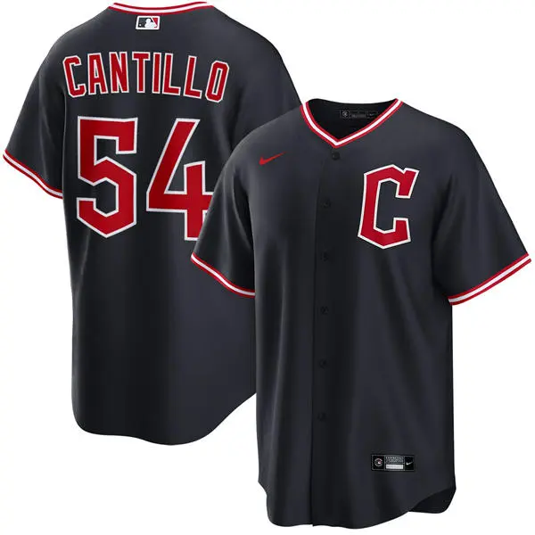 Mens Cleveland Guardians #54 Joey Cantillo Nike Navy Alternate Limited Jersey