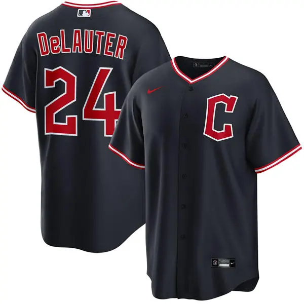 Mens Cleveland Guardians #24 Chase DeLauter Nike Navy Alternate Limited Jersey